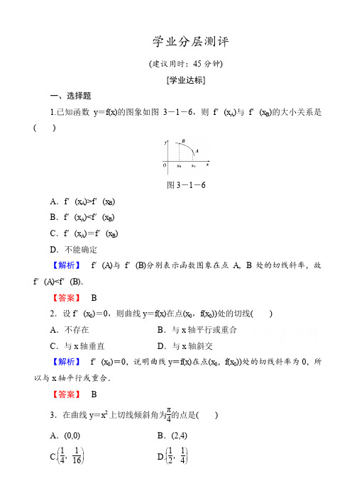 高中数学人教a版高二选修1-1_第三章导数及其应用_学业分层测评14_word版有答案