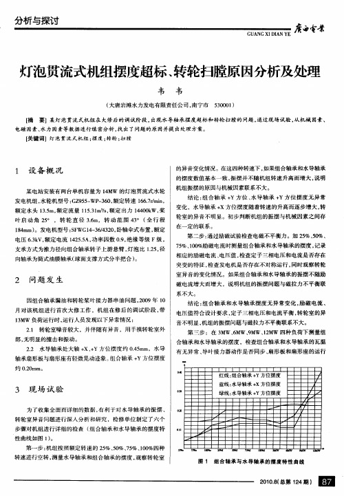 灯泡贯流式机组摆度超标、转轮扫膛原因分析及处理