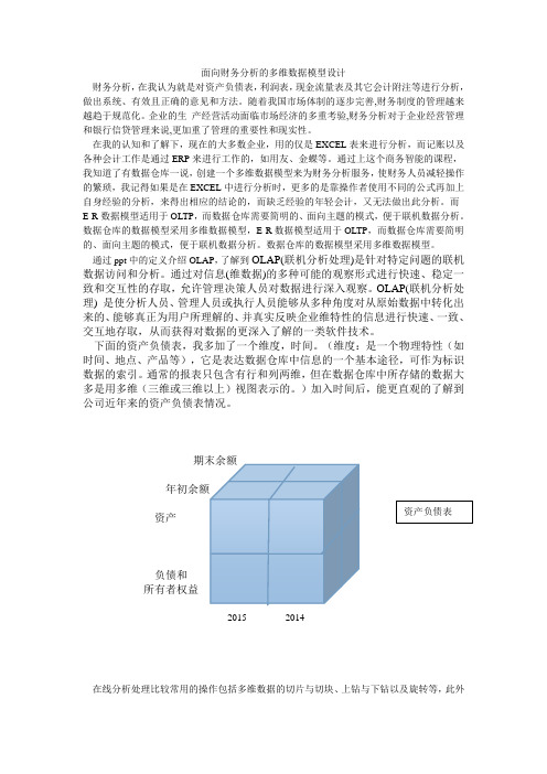 审计1201 曹洪 面向财务分析的多维数据模型设计