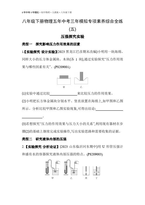 八年级下册物理五年中考三年模拟05-专项素养综合全练(五)含答案