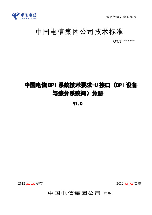 中国电信集团公司技术标准(DPI综分系统)