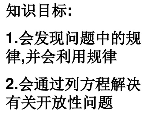 PPT课件知识目标1.会发现问题中的规律并会利用规律2.会通过列