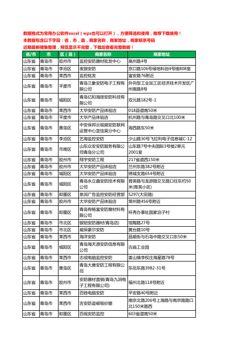 2020新版山东省青岛市安防工商企业公司商家名录名单联系电话号码地址大全143家