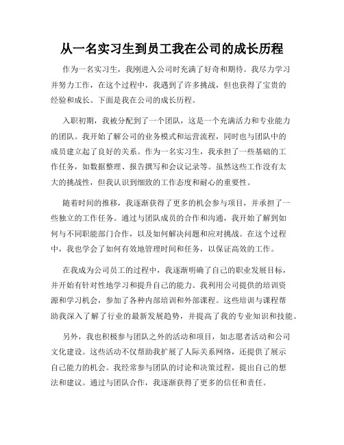 从一名实习生到员工我在公司的成长历程