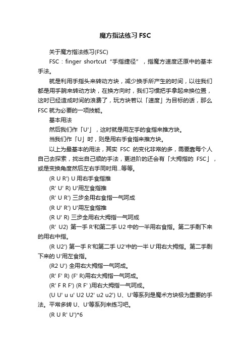 魔方指法练习FSC