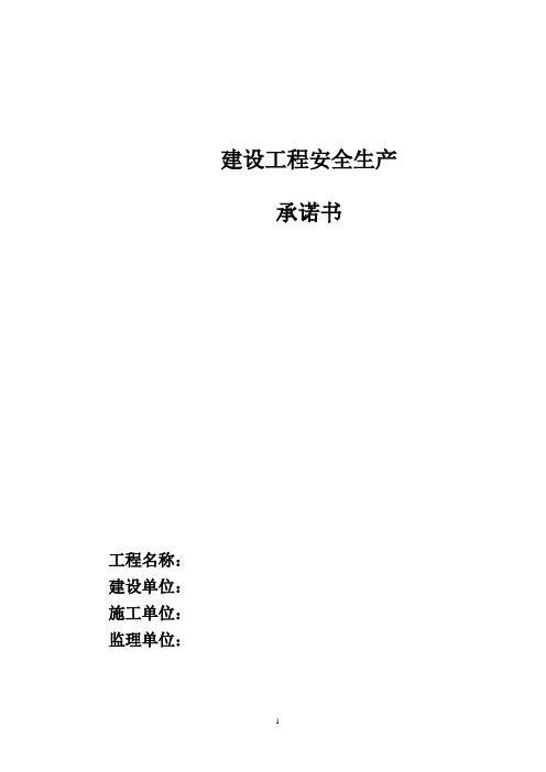 建设、施工、监理单位法定代表人及项目负责人安全生产承诺书