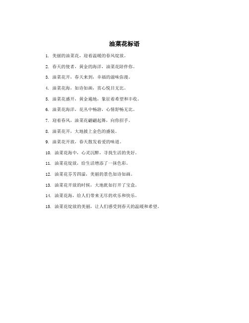 油菜花标语