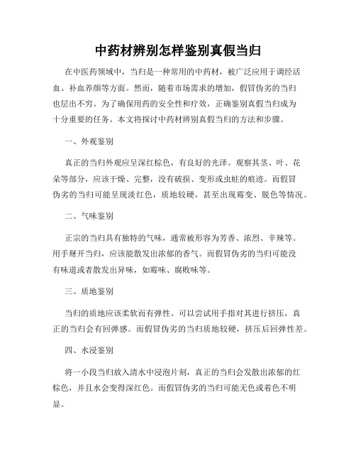 中药材辨别怎样鉴别真假当归