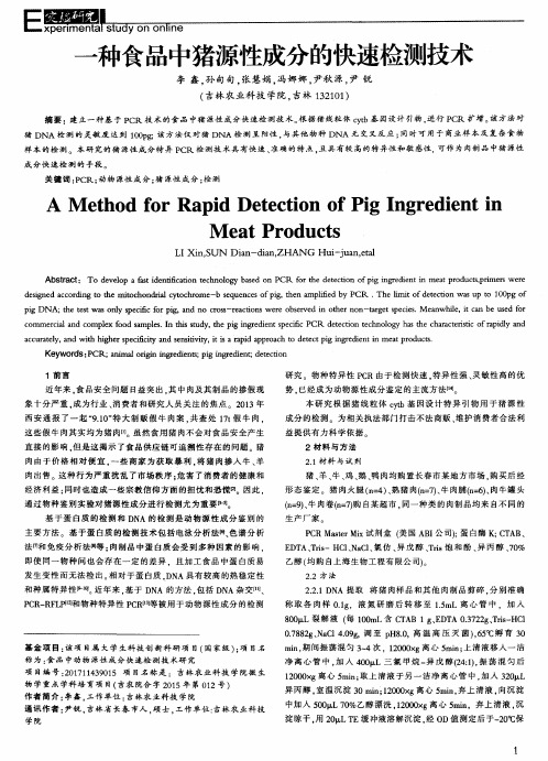 一种食品中猪源性成分的快速检测技术