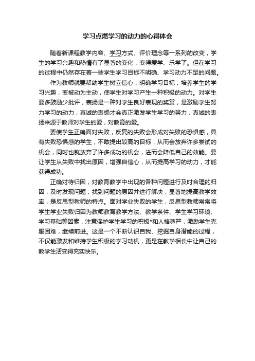 学习点燃学习的动力的心得体会