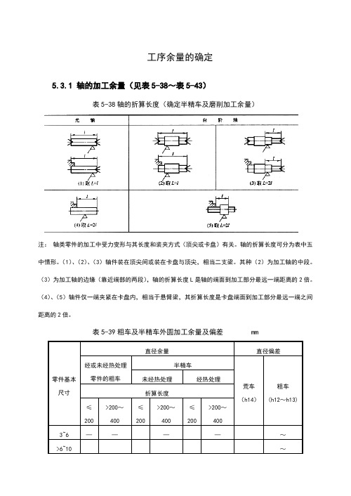 工序余量的确定