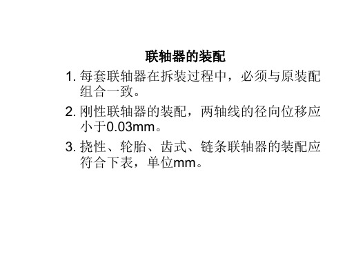 联轴器的装配