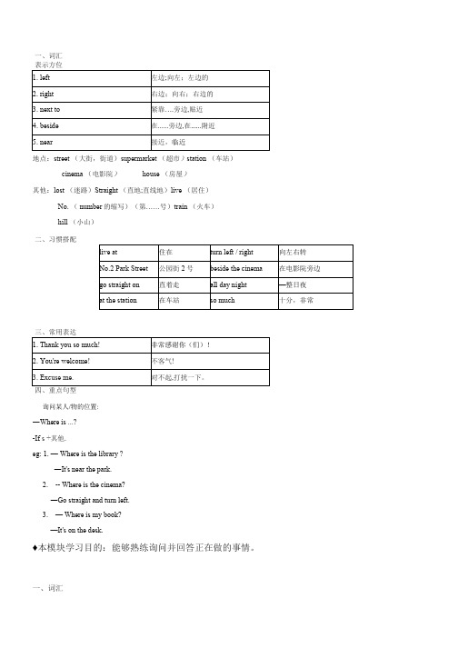 外研版(三起)英语四年级上册重点知识汇总