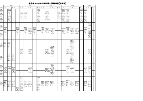 数学系2014-2015学年第一学期课表