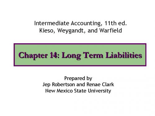 Intermediate Accounting (New Mexico State University)ch14