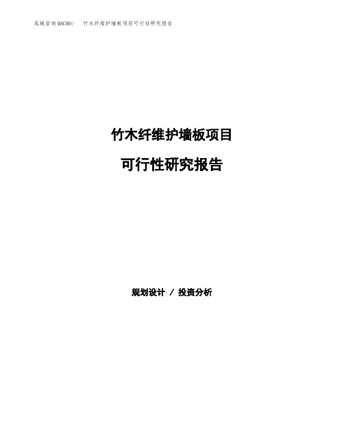 竹木纤维护墙板项目可行性研究报告发改委立项模板