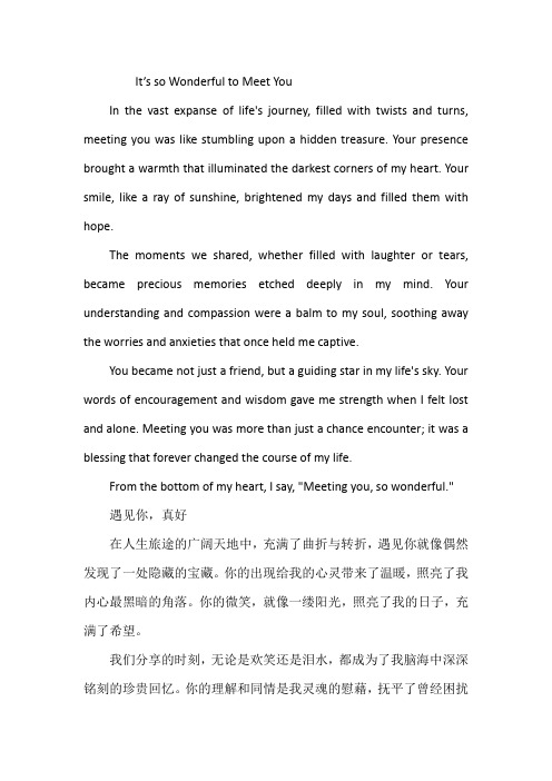 遇见你,真好500字初二作文