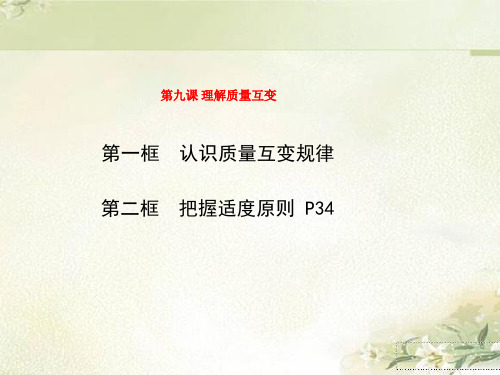 新教材统编版高中政治选择性必修3第九课理解质量互变 精品教学课件