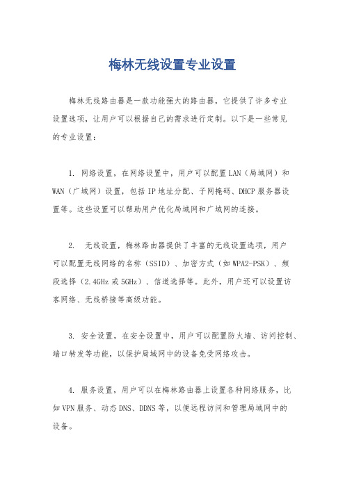 梅林无线设置专业设置