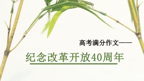 高考满分作文之纪念改革开放40周年