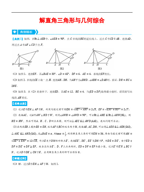 解直角三角形与几何综合(压轴题专项)—2023-2024学年九年级数学下册(浙教版)(解析版)