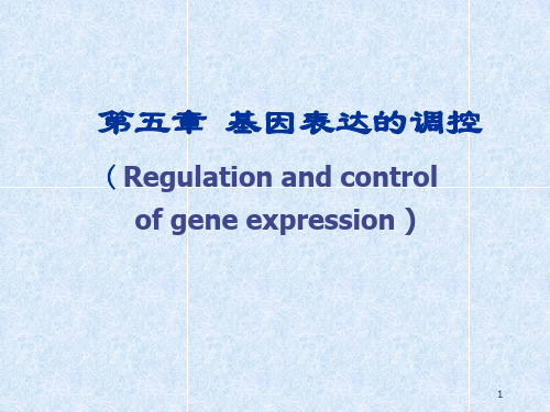 第五章基因表达的调控(Regulationandcontrolofgene