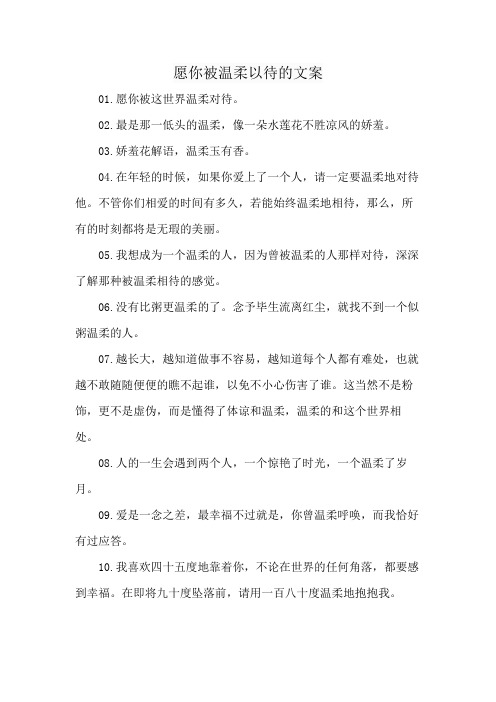 愿你被温柔以待的文案