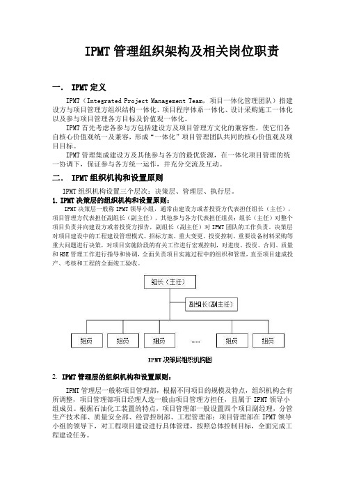 IPMT管理组织架构及相关岗位职责