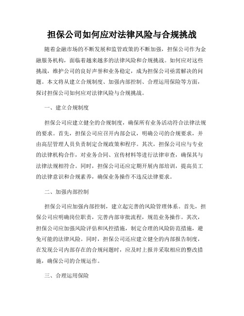 担保公司如何应对法律风险与合规挑战