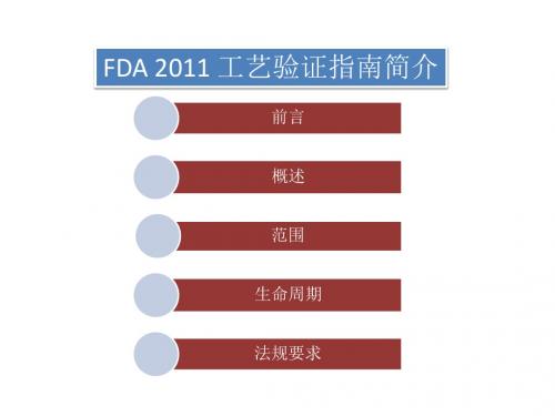 FDA 2011工艺验证指南培训