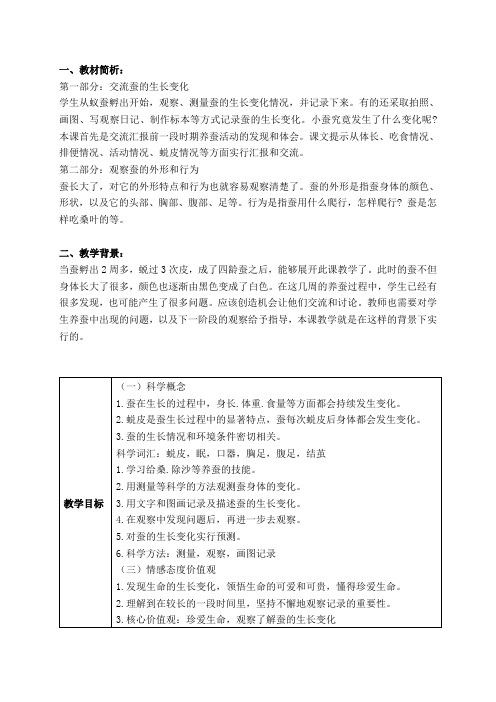 教科三年级科学下《二 动物的生命周期  蚕的生长变化》公开课PPT课件_1