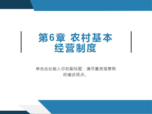 农业政策学  第06章 农村基本经营制度