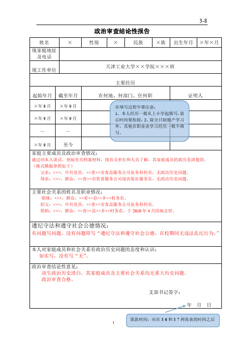 3-8政治审查结论性材料