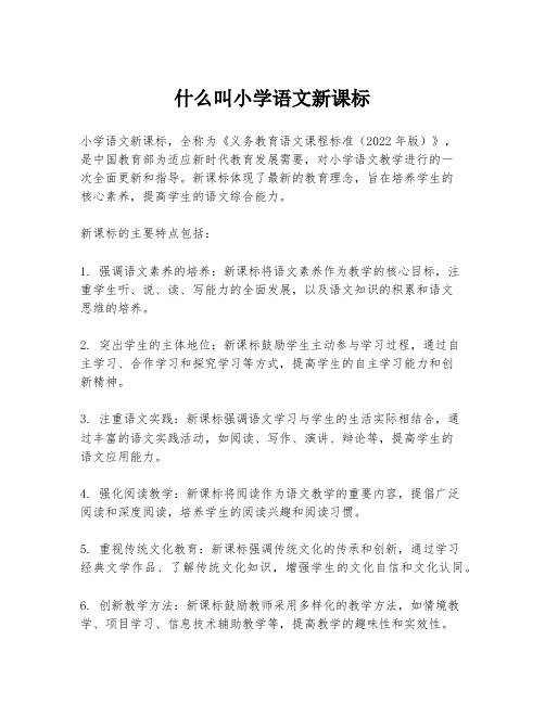 什么叫小学语文新课标