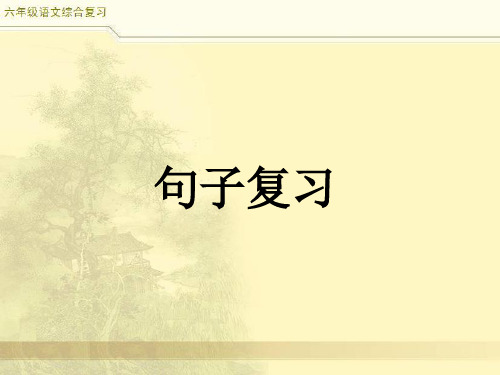 六年级下册语文课件-小升初语文综合复习之句子全国通用共30张PPT