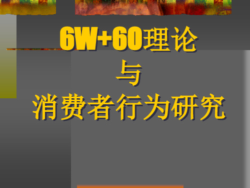 广告学概论课件：6W+6O理论与消费者行为研究