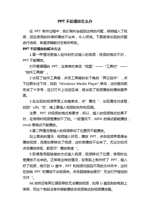 PPT不能播放怎么办