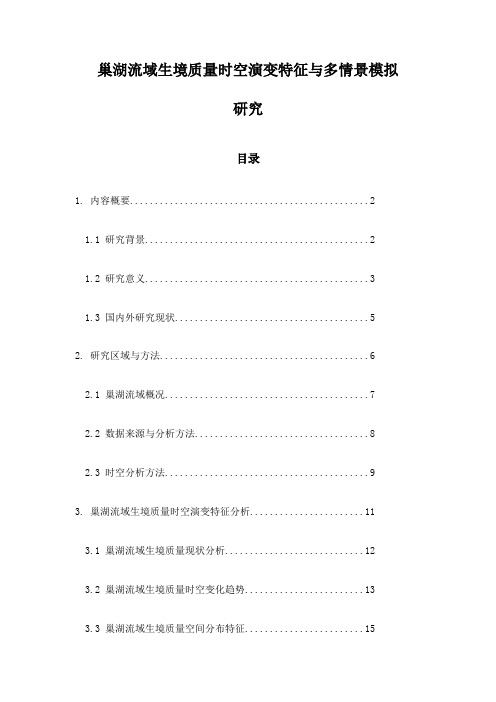 巢湖流域生境质量时空演变特征与多情景模拟研究