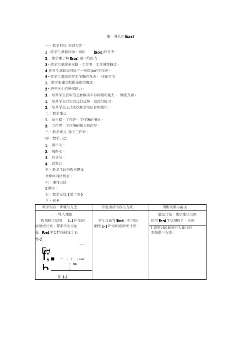 初中信息技术excel教案课程全集