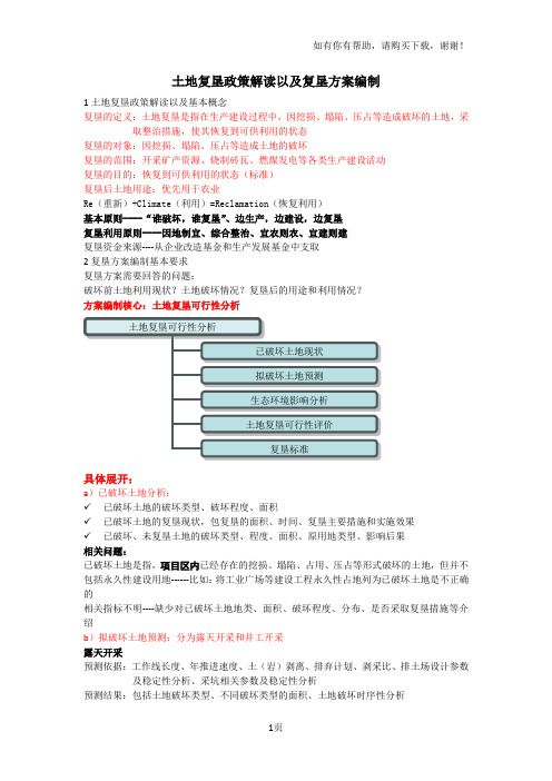 土地复垦政策解读以及复垦方案编制