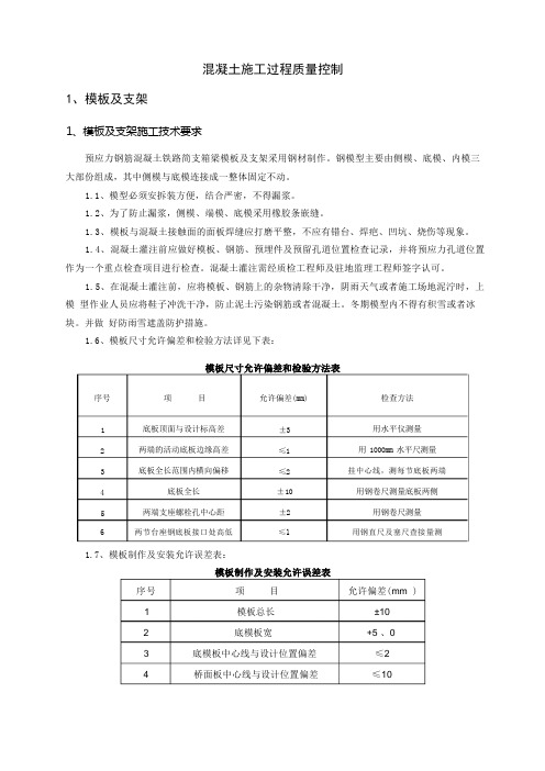 混凝土施工过程质量控制