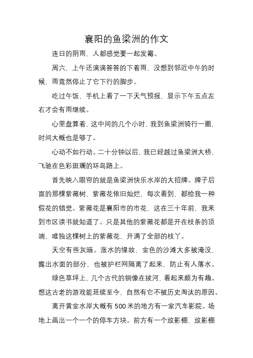 襄阳的鱼梁洲的作文