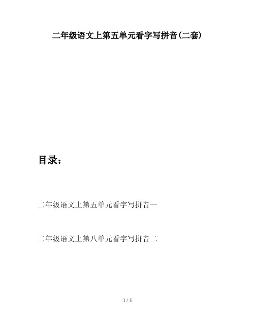 二年级语文上第五单元看字写拼音(二套)