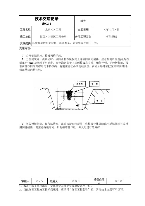 杯型基础