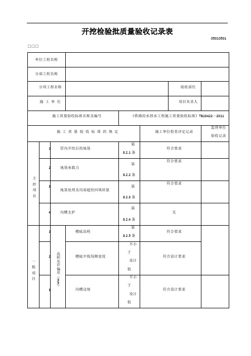 铁路给排水工程施工质量验收标准检验批(2011年版)