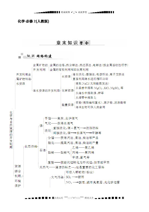 化学人教版必修2课时训练：第4章 章末知识整合