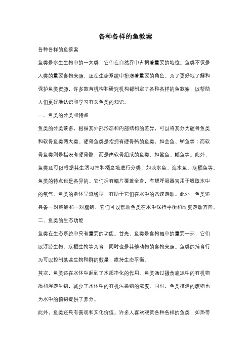 各种各样的鱼教案