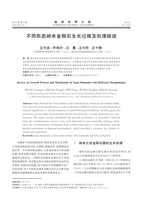 不同形态纳米金刚石生长过程及机理综述