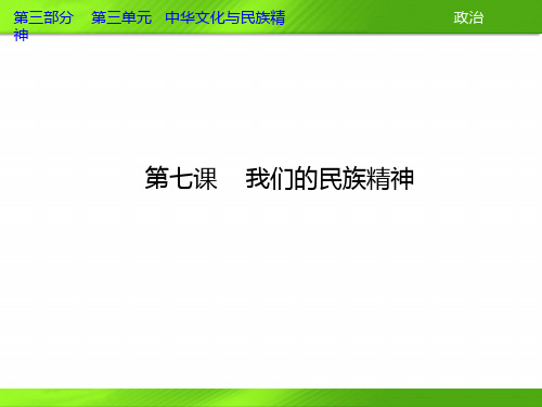 2013届高三政治一轮复习课件：第七课 我们的民族精神(新人教必修3)