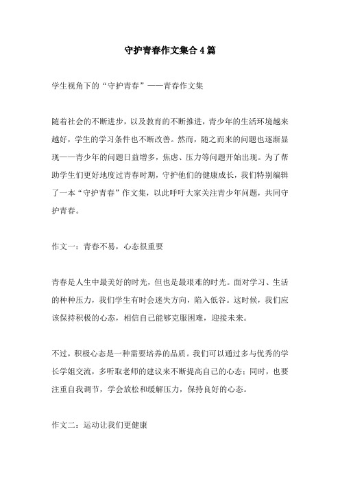 守护青春作文集合4篇